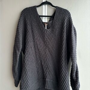 Free People Size XL Oversized Black Knit Sweater
